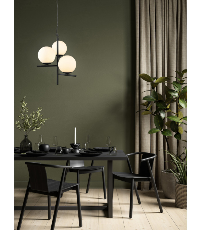 Pure Modern 3 Light Multi Arm Pendant Ceiling Light Black Matt-3