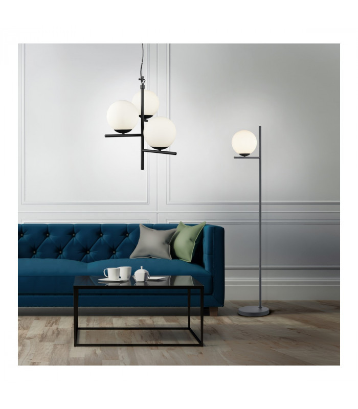 Pure Modern Floor Lamp Black Matt with Footswitch-3