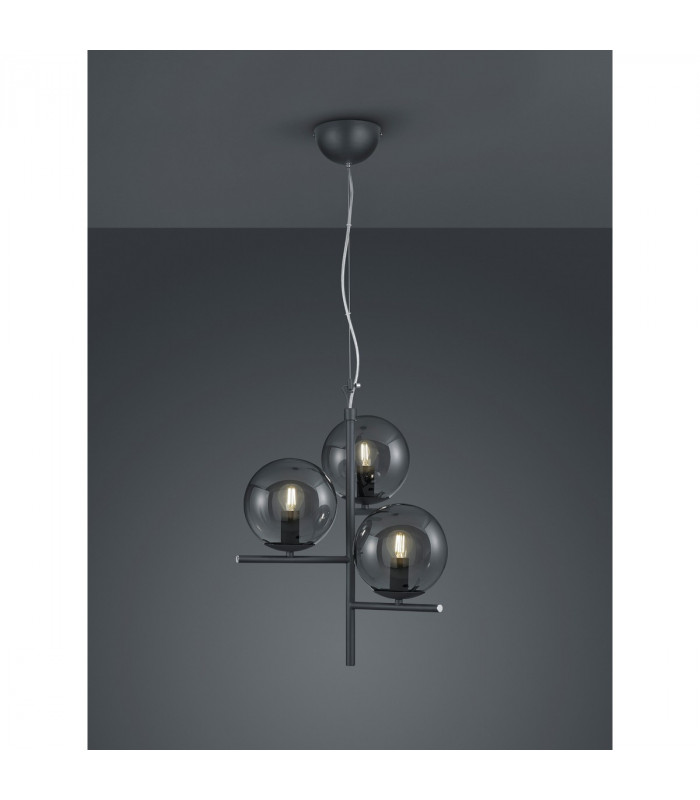 Pure Modern 3 Light Multi Arm Pendant Ceiling Light Anthracite-2