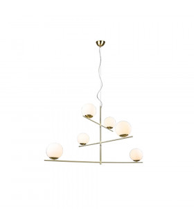 Pure Modern 6 Light Multi Arm Pendant Ceiling Light Brass Matt-1