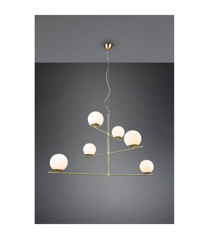 Pure Modern 6 Light Multi Arm Pendant Ceiling Light Brass Matt-2