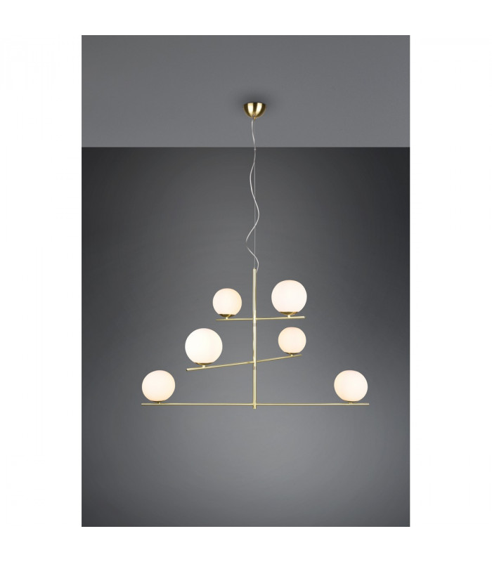 Pure Modern 6 Light Multi Arm Pendant Ceiling Light Brass Matt-3