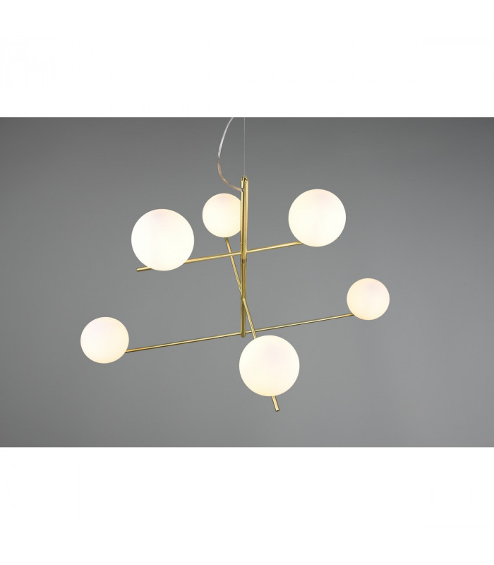 Pure Modern 6 Light Multi Arm Pendant Ceiling Light Brass Matt-4