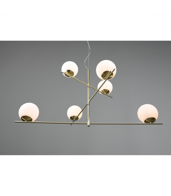 Pure Modern 6 Light Multi Arm Pendant Ceiling Light Brass Matt-5
