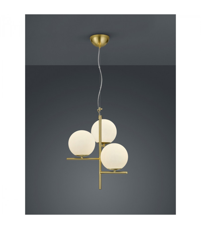 Pure Modern 3 Light Multi Arm Pendant Ceiling Light Brass Matt-2