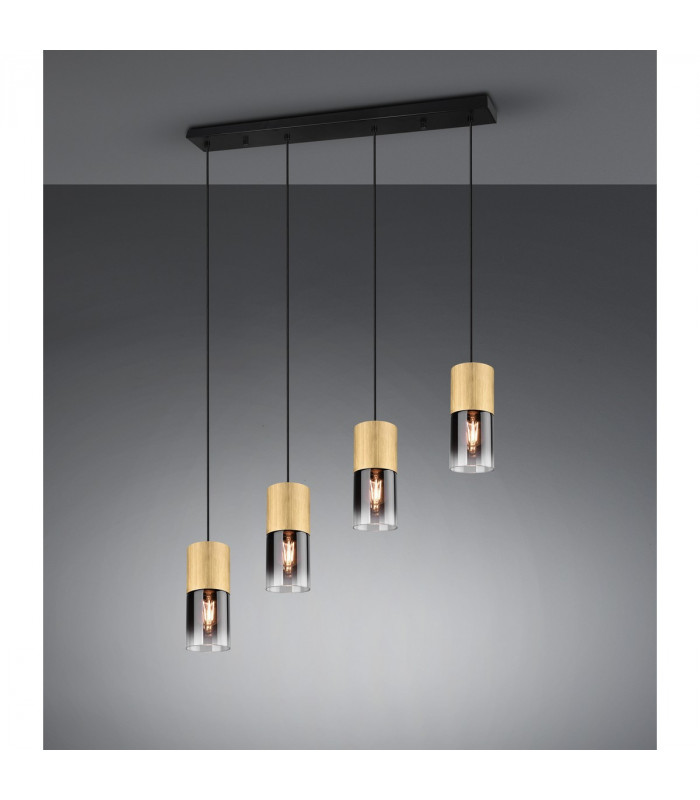 Robin Modern 4 Light Bar Pendant Ceiling Light Brass Matt-2