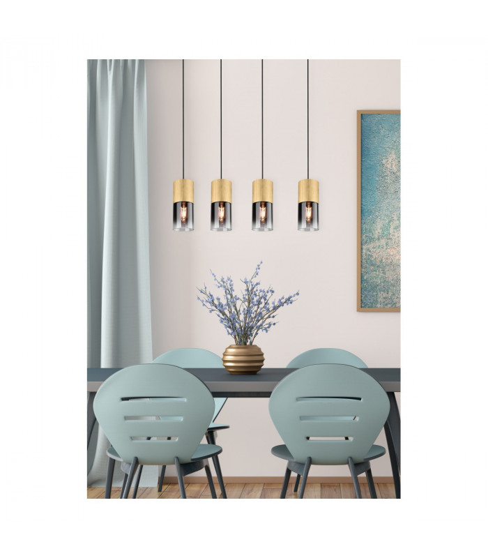 Robin Modern 4 Light Bar Pendant Ceiling Light Brass Matt-6