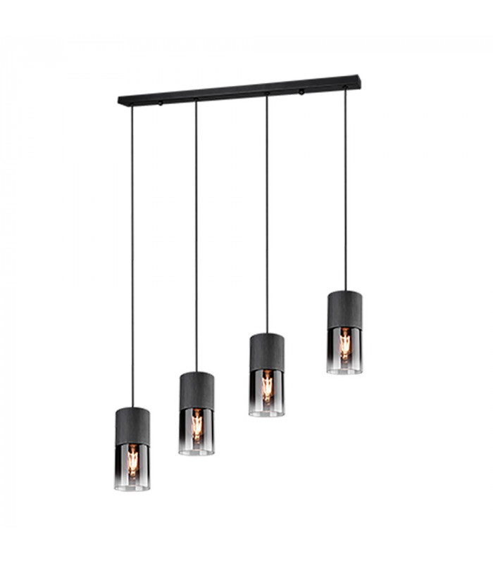 Robin Modern 4 Light Bar Pendant Ceiling Light Black Matt-1