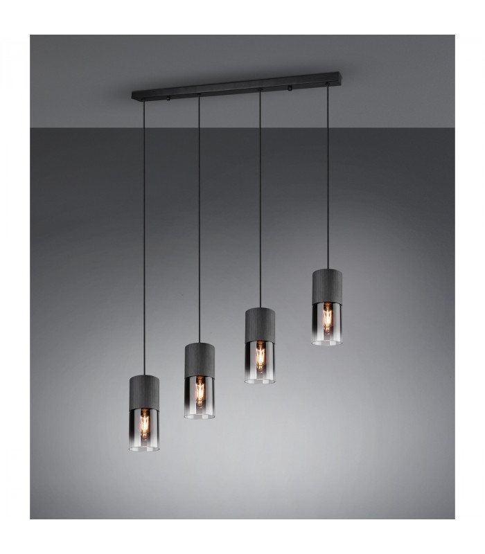 Robin Modern 4 Light Bar Pendant Ceiling Light Black Matt-2