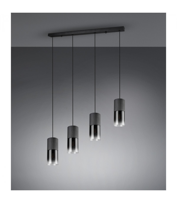 Robin Modern 4 Light Bar Pendant Ceiling Light Black Matt-3