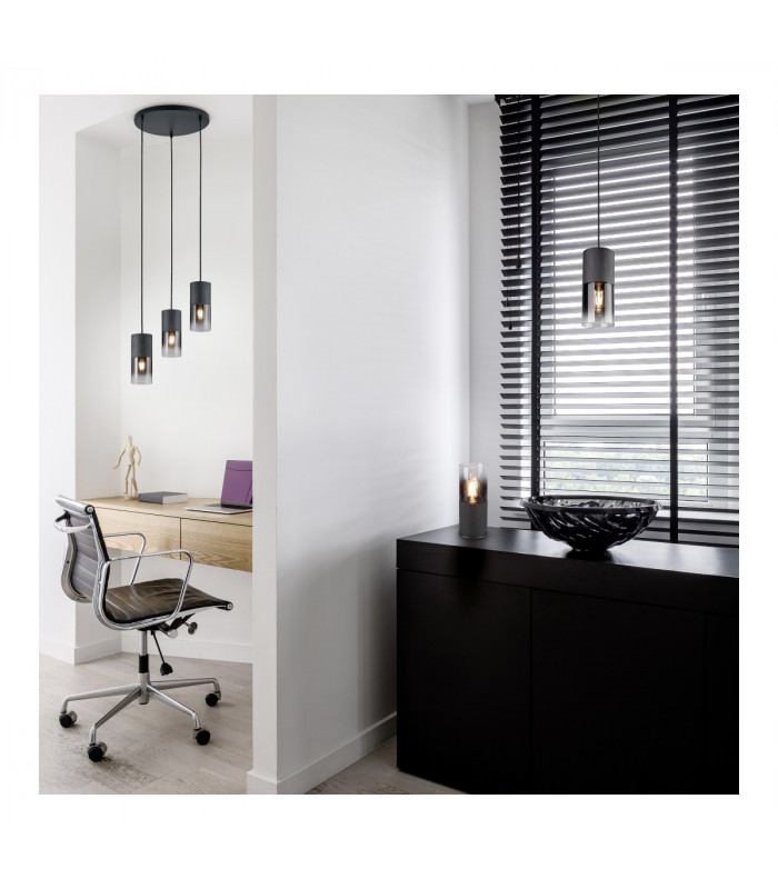 Robin Modern Cylindrical Table Lamp Black Matt-4