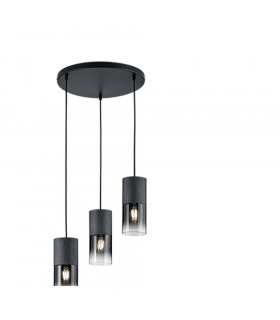 Robin Modern 3 Light Cluster Pendant Ceiling Light Black Matt-1