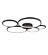 Rondo Modern 49W LED Semi Flush Light Black Matt 3000K-1