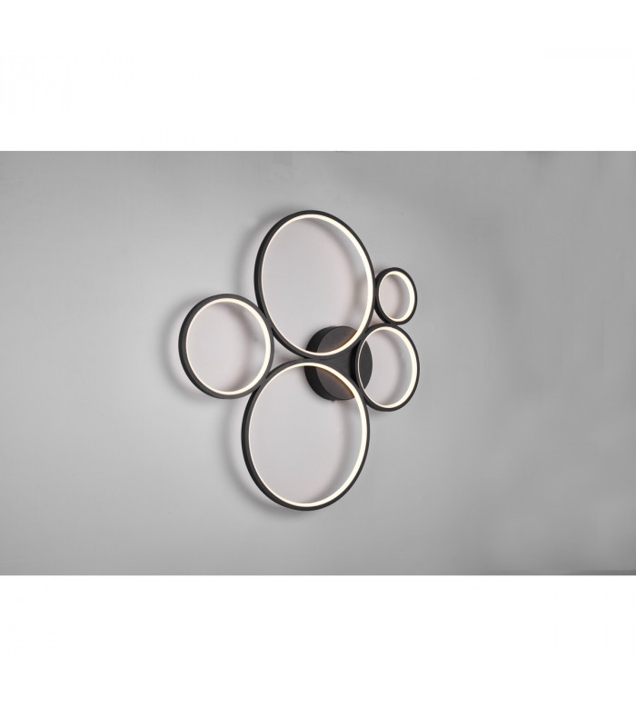 Rondo Modern 49W LED Semi Flush Light Black Matt 3000K-4