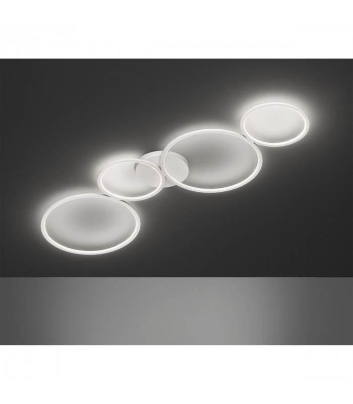 Rondo Modern 37W LED Semi Flush Light White Matt 3000K-3