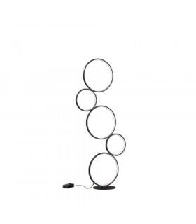 Rondo Modern LED Integrated Floor Lamp Black Matt 3000K with Footswitch-1