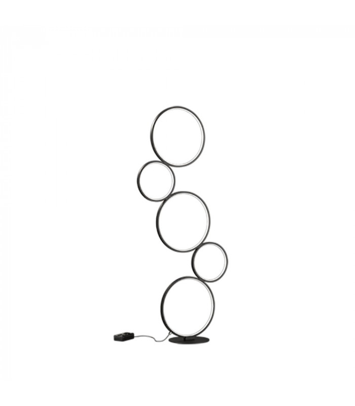 Rondo Modern LED Integrated Floor Lamp Black Matt 3000K with Footswitch-1