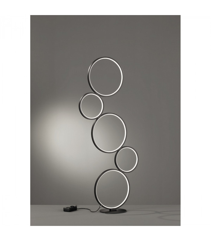 Rondo Modern LED Integrated Floor Lamp Black Matt 3000K with Footswitch-2