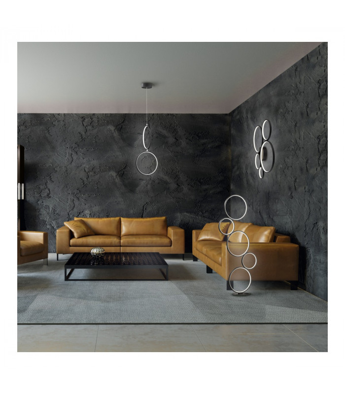 Rondo Modern LED Integrated Floor Lamp Black Matt 3000K with Footswitch-3