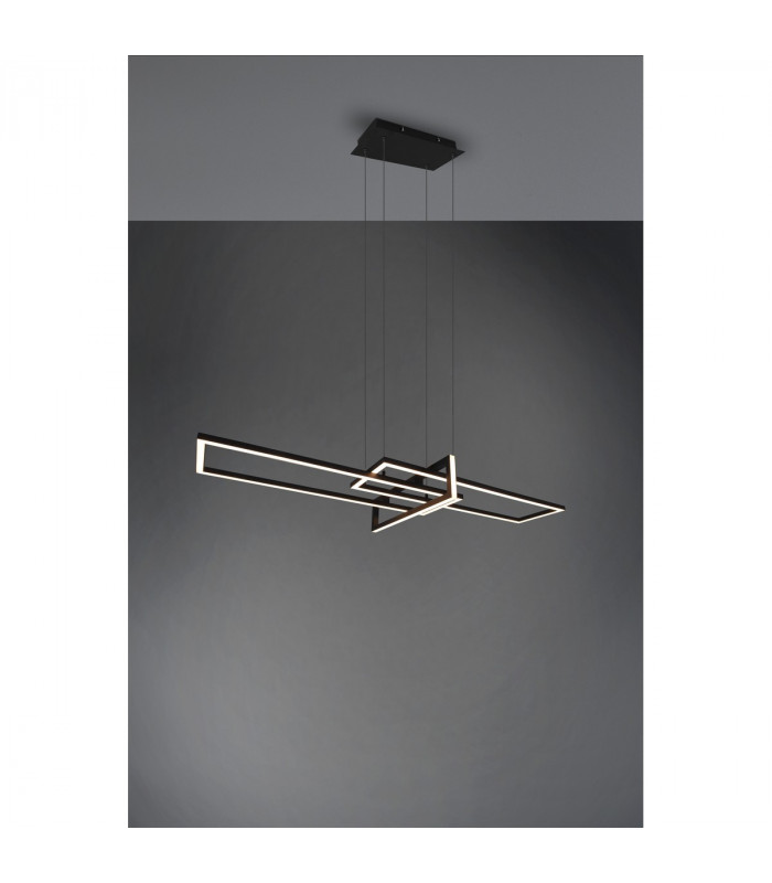 Salinas Modern Bar Pendant Ceiling Light Black Matt 3000K-2