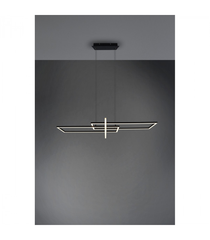 Salinas Modern Bar Pendant Ceiling Light Black Matt 3000K-4