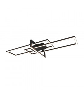 Salinas Modern 34W LED Semi Flush Light Black Matt 3000K-1