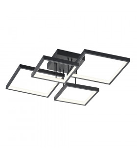 Sorrento Modern 24W LED Semi Flush Light Black Matt 3000K-1