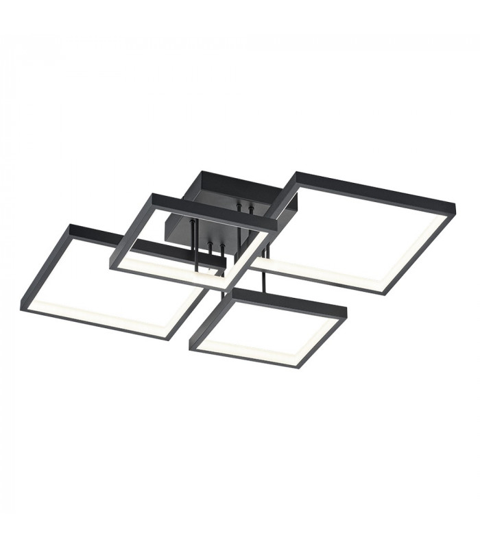 Sorrento Modern 24W LED Semi Flush Light Black Matt 3000K-1