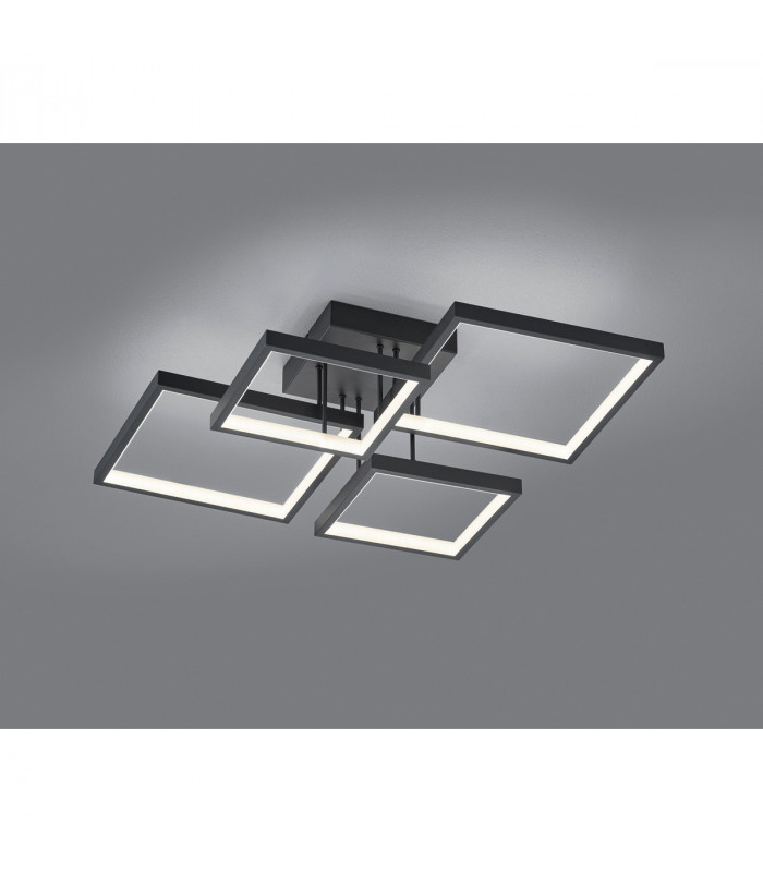 Sorrento Modern 24W LED Semi Flush Light Black Matt 3000K-2