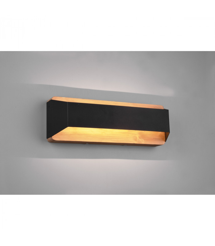 Arino Modern 35cm Up & Down Wall Lamp Black Matt 3000K-2