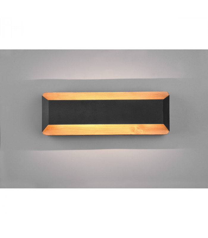 Arino Modern 35cm Up & Down Wall Lamp Black Matt 3000K-3