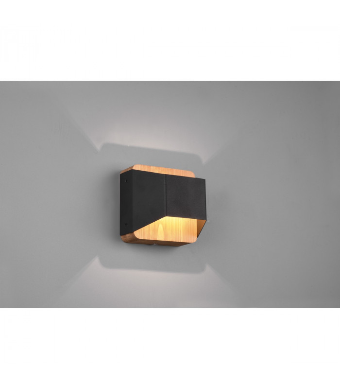 Arino Modern 12cm Up & Down Wall Lamp Black Matt 3000K-2