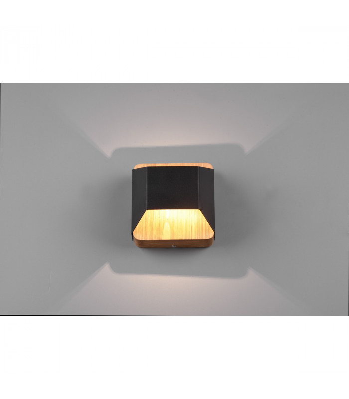 Arino Modern 12cm Up & Down Wall Lamp Black Matt 3000K-4