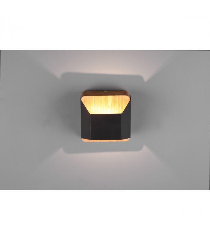 Arino Modern 12cm Up & Down Wall Lamp Black Matt 3000K-5
