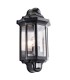 PIR Outdoor Wall Lantern Satin Black Paint, Clear Polycarbonate IP44, E27 - 1
