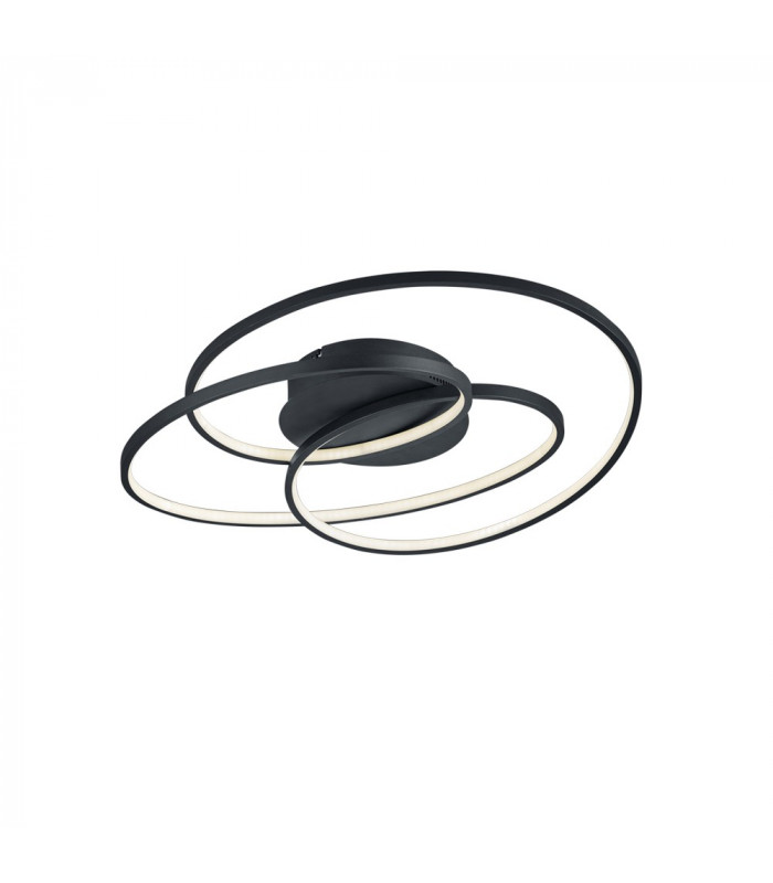 Gale Modern 38.5W LED Semi Flush Light Black Matt 3000K-1