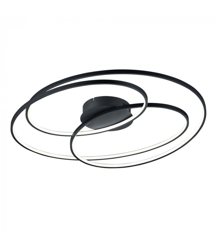 Gale Modern 50W LED Semi Flush Light Black Matt 3000K-1