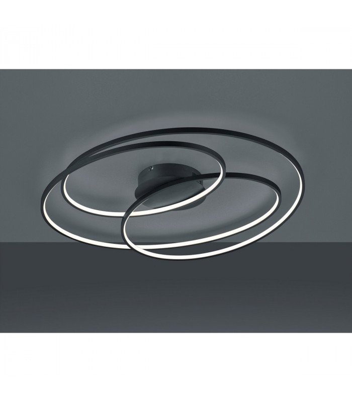 Gale Modern 50W LED Semi Flush Light Black Matt 3000K-2