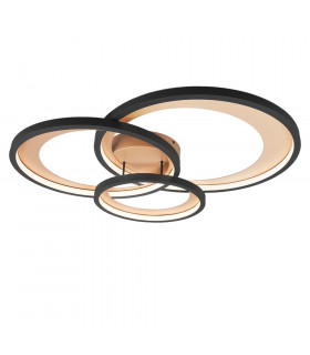 Granada Modern 36W LED Semi Flush Light Black Matt 71cm 3000K-1