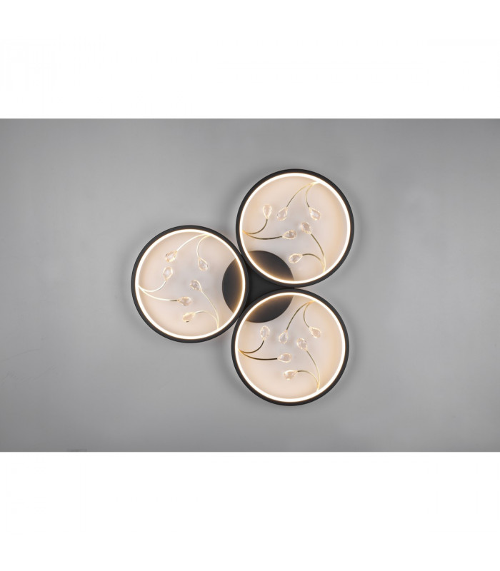 Groovy Modern 30W LED Semi Flush Light Black Matt 3000K-3