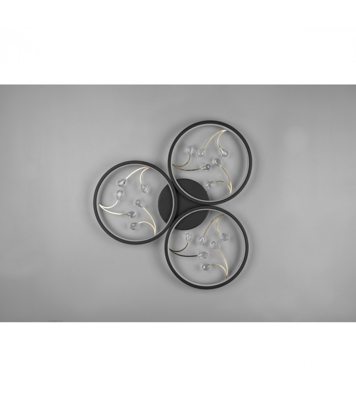 Groovy Modern 30W LED Semi Flush Light Black Matt 3000K-5