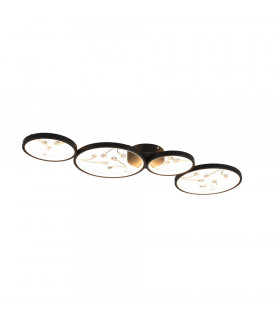 Groovy Modern 37W LED Semi Flush Light Black Matt 3000K-1