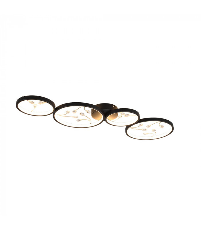 Groovy Modern 37W LED Semi Flush Light Black Matt 3000K-1
