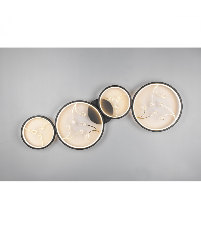 Groovy Modern 37W LED Semi Flush Light Black Matt 3000K-3