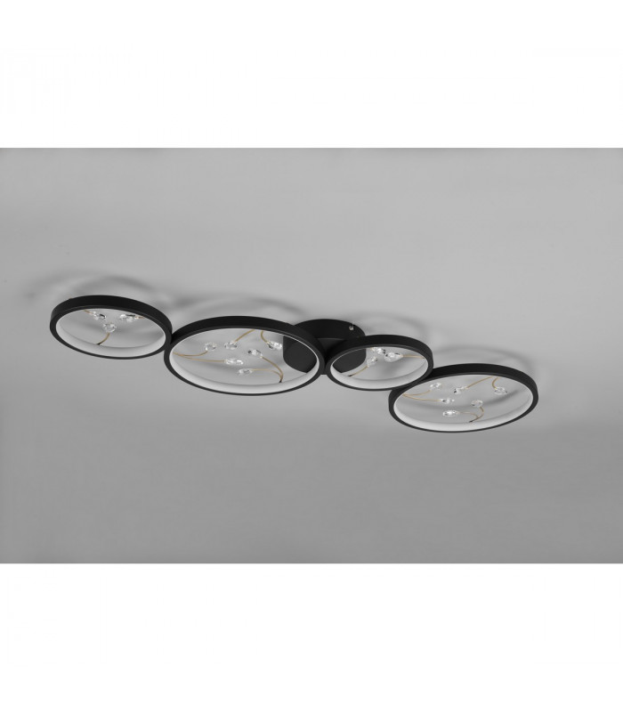 Groovy Modern 37W LED Semi Flush Light Black Matt 3000K-4
