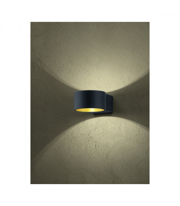 Lacapo Modern Up & Down Wall Lamp Black Matt 3000K-3
