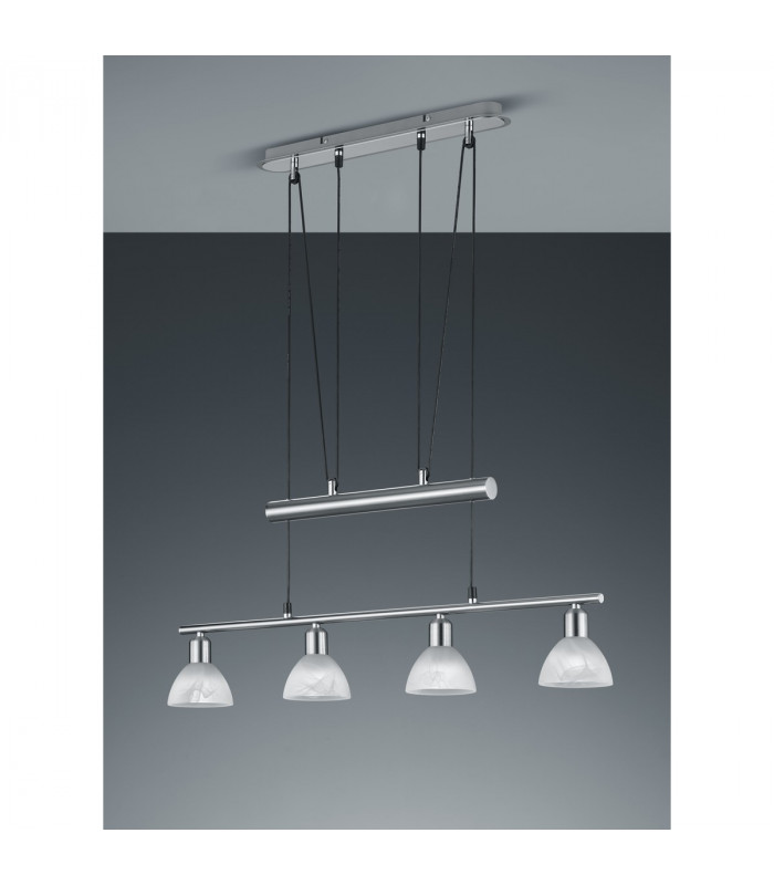 Levisto Modern 4 Light Bar Pendant Ceiling Light Nickel Matt 3000K-2