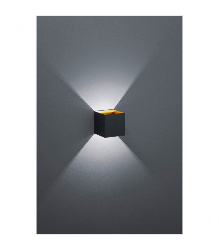 Louis Modern Up & Down Wall Lamp Black Matt 3000K-2