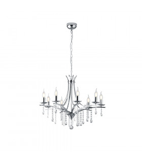 Lucerna Modern 8 Light Multi Arm Pendant Ceiling Light Chrome-1