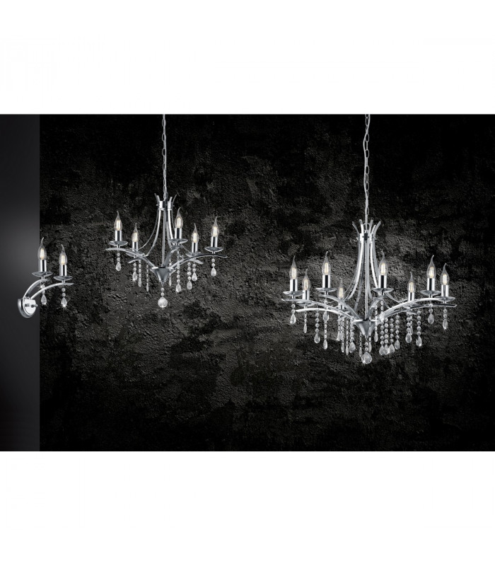 Lucerna Modern 8 Light Multi Arm Pendant Ceiling Light Chrome-3